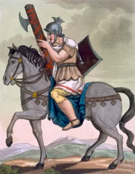 Ein militärischer Liktor der Kavallerie, Träger der Fasces, Illustration aus 